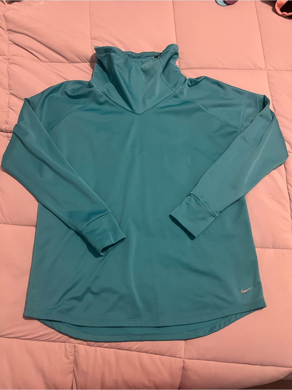 Nike Teal Long Sleeve Dri-FIT Hoodie - L